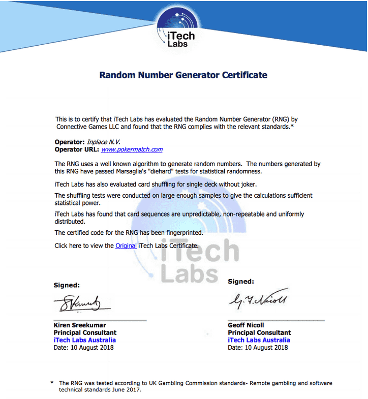 iTech Labs Certificate